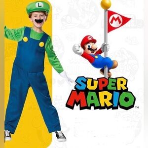 Nintendo Super Mario Luigi Kids Halloween Cosplay Costume. New. Size: Small